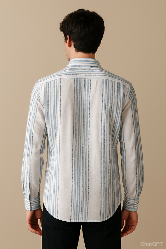 LINEN BLUE STRIPES SHIRT