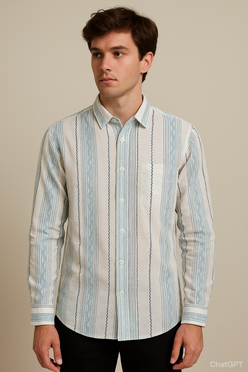 LINEN BLUE STRIPES SHIRT